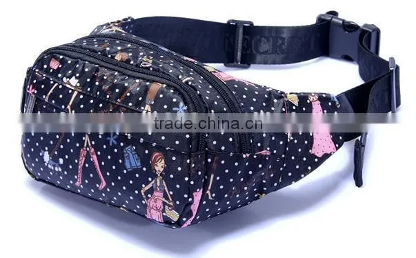 Latest Arrival Fancy Printing Polyester Walk Bag Customizable Outdoor Sport Waist Bag