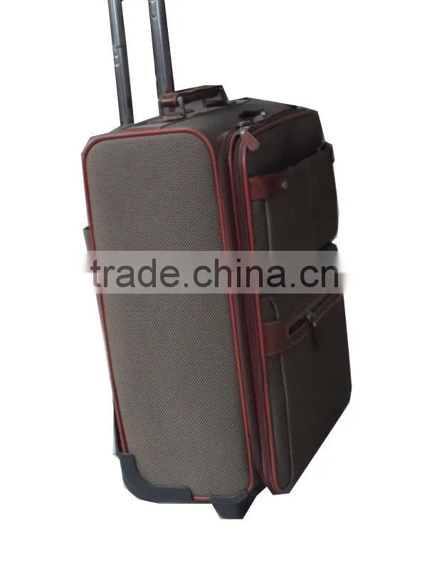 Wholesale vintage brown trolly travel upright luuggage case