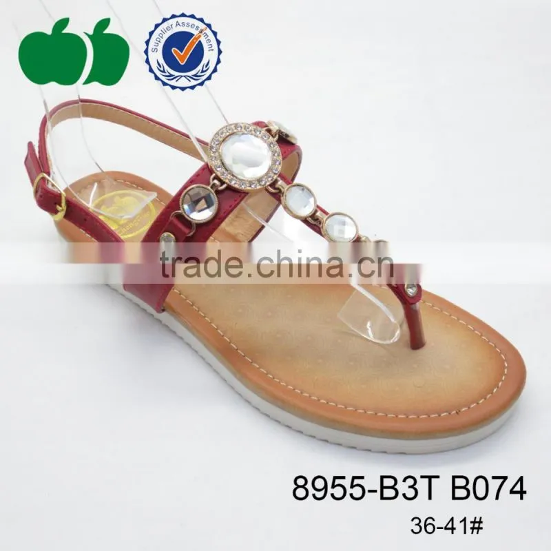Wholesale flat sandal unique soft stylish jewel sandals