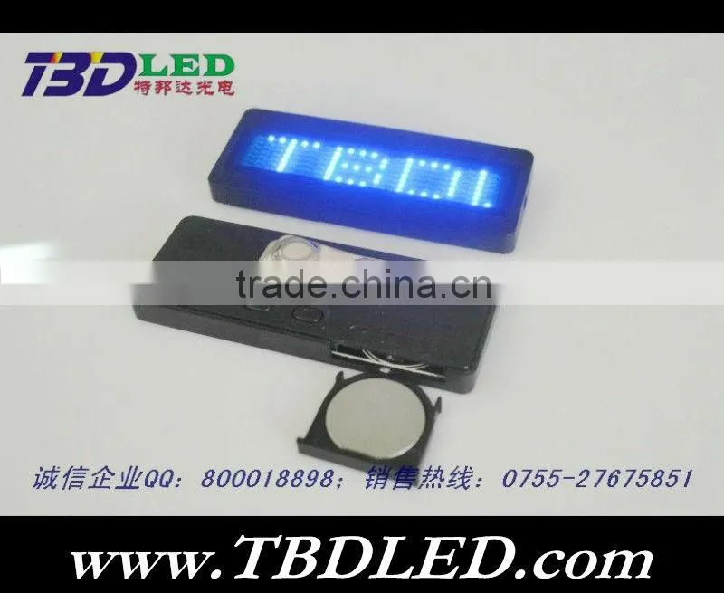 WHITE oem logo,display Graphic led name mini badge/led sign , mini led name badge