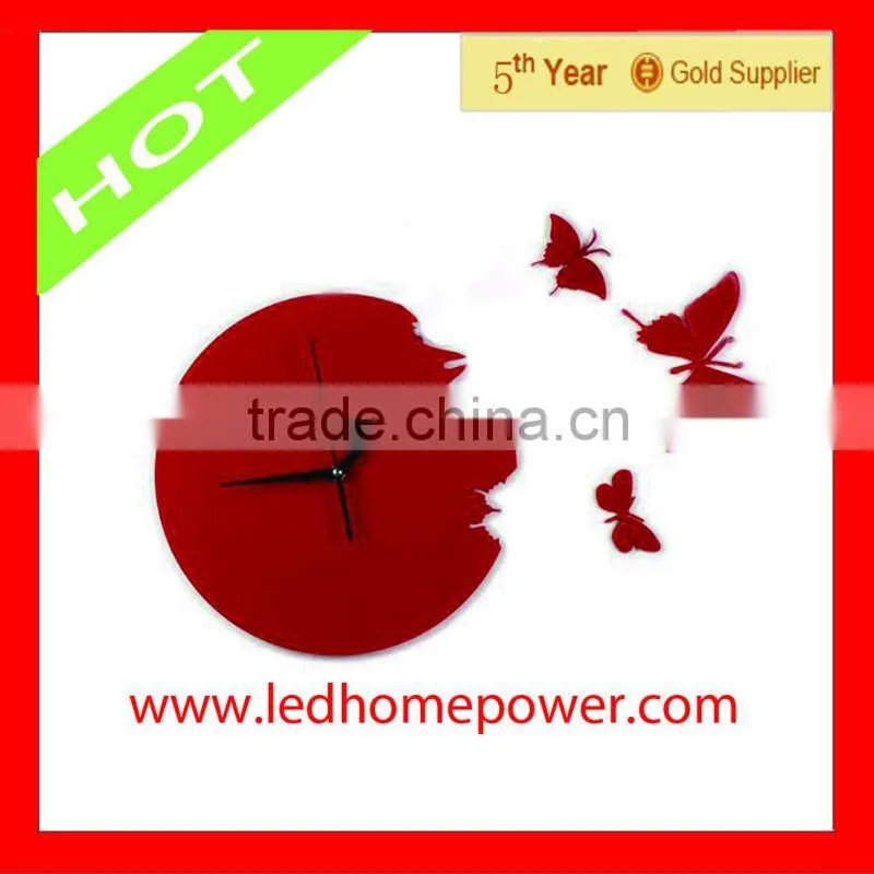 Newest DIY stereo home decorative butterfly wall clock sale