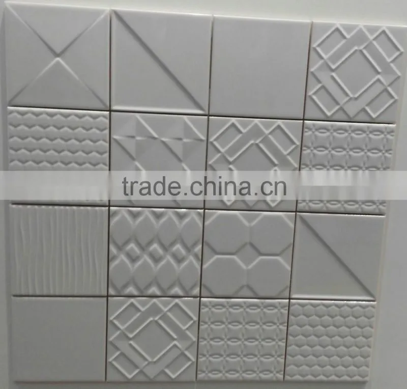modern 3D cream color tile for wall 150*150mm