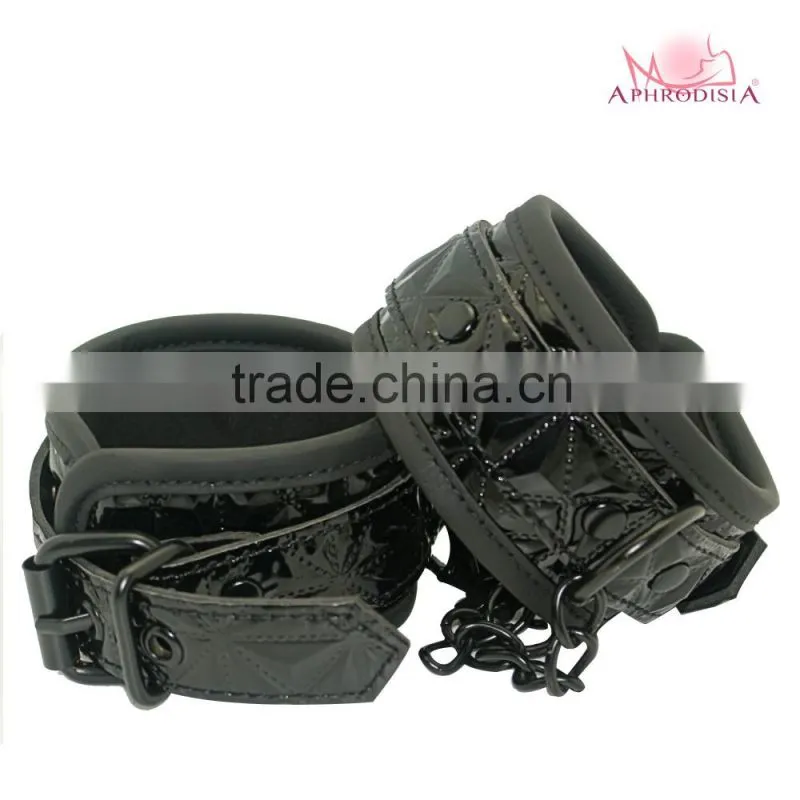 Quality Black Soft Fur Restraint Wrist & Ankle Cuffs Bondage Fetish Role Play