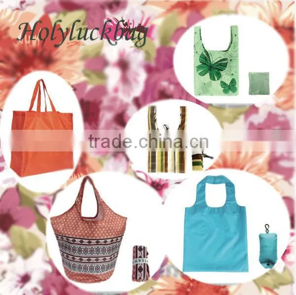 Holy Luck folding reusable tote bag wtih small pounch wholesale eco bag
