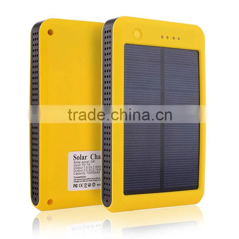 Newly Launched Dual USB Solar Power Phone Charger Mobile Power Bank Real 10000mah