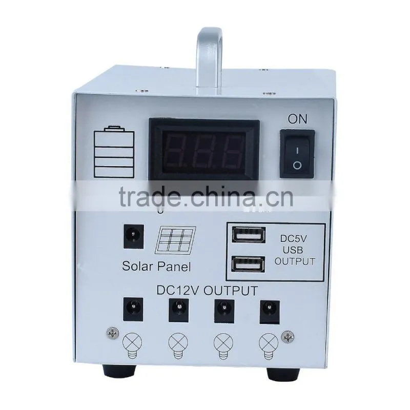 Factory wholsales Meind 12V/20W MINI solar home lighting system for charging Mobile phone,cameria,IPAD,laptops etc