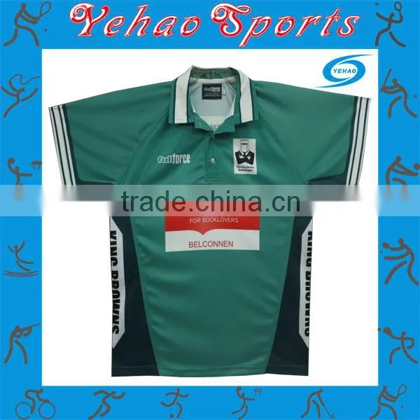 custom rugby team polo collar rugby jersey with sponsor logo