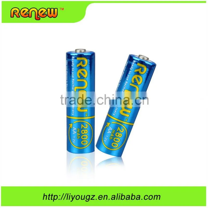 HOT!!! RENEW brand ready to use AA 2800mAh rechargeable batteries for toys . remote. camera