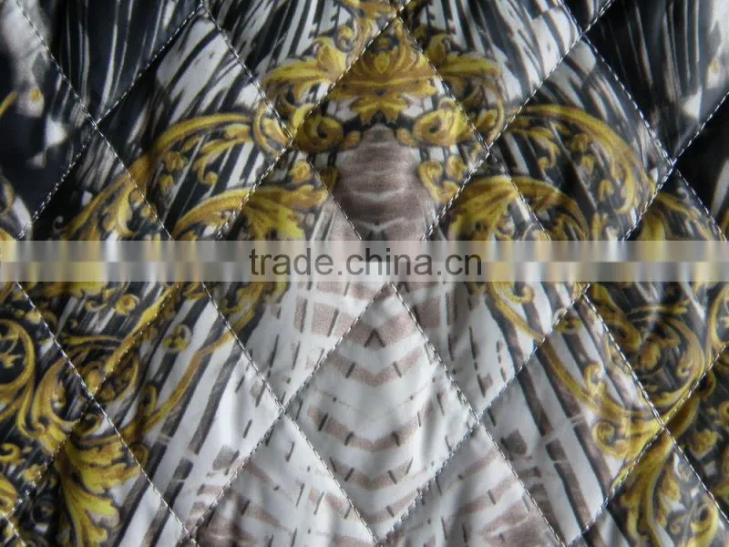 printed plaid waterproof winter thermal double-faced taffeta quilting fabric