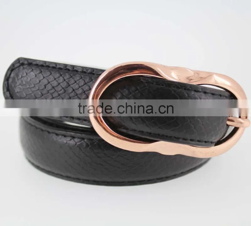 2015 New Design women accessories pu belt with black leather for jeans in YiWu