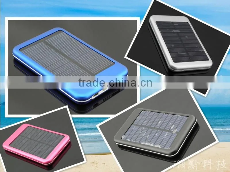High quality Newest Hot5000mAh Lithium battery external travel solar charger power bank