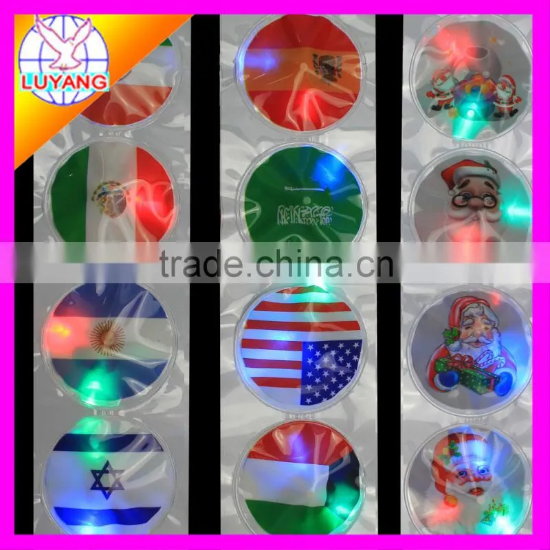 2015 LED soft pvc sticker badge brooch for promotion gift PP002