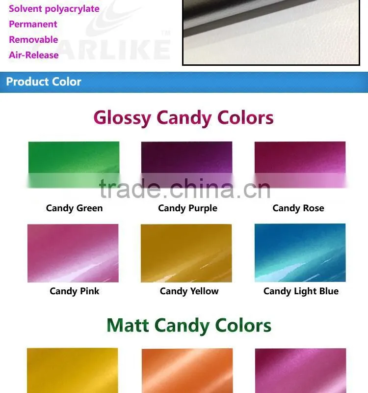 Hot Sell CARLIKE Brand Matt And Glossy Candy Car Wrap Film