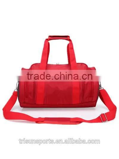 2015 latest handled women polyester colorful gym bag from china