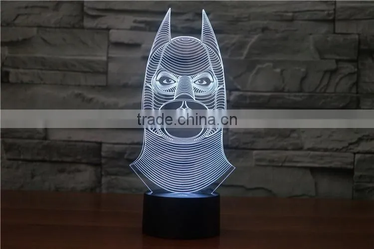2016 New Cool 3D NIGHT LAMP Batman Shapes decorative Bedroom Lights Micro USB LED Table Lamp Night Light For Child