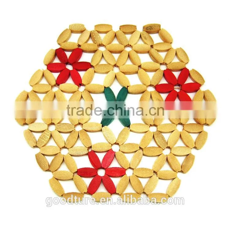 Color Bamboo Hexagon Placement Table Mat Handmade Mats And Pads
