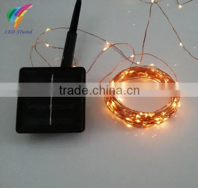 Solar Power 15M 150 Micro Led Copper Wire String Fairy Light For Outdoor