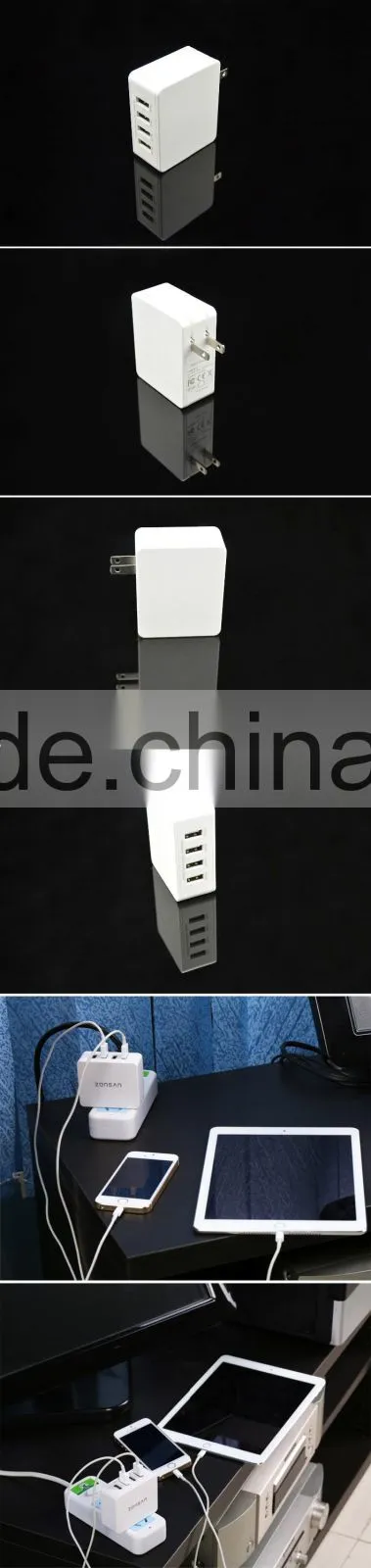 4-PORT USB Charger Travel Charger