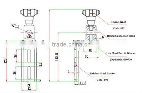 t shape stainless steel bracket