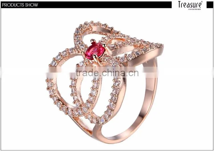 Fashion Unique Jewelry Zircon Gold Wedding Ring BR01560