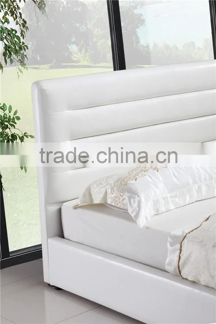 Leather Pu Faux gas lift Storage Bed