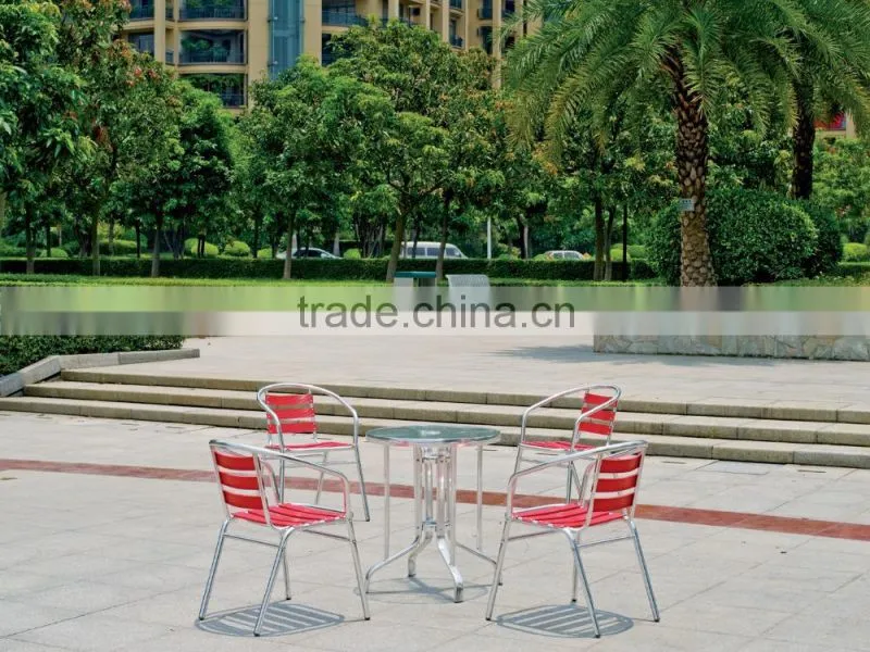 Cheap table chairs aluminum outdoor dinning restaurant set YC002 YT2