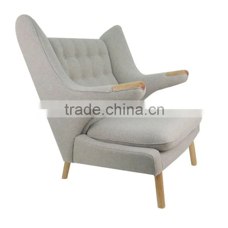 wegner papa bear chair real walnut wood leg wheat fabric armchairs