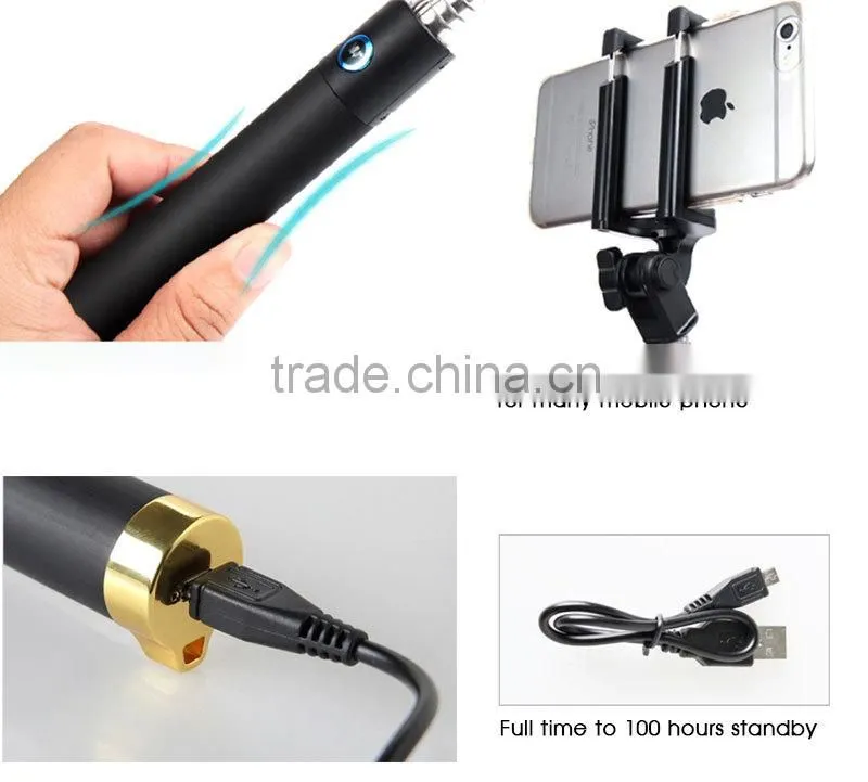 high-end innovative design travel snapshot camera tripod folding bluetooth selfie stick monopod for ios android smartphones