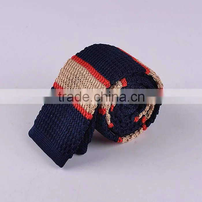 Cotton Knitted Tie,Fashion Striped Cotton Knitted Necktie
