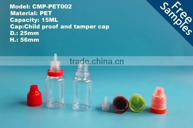 15ml PET empty dropper bottle for cosmetic