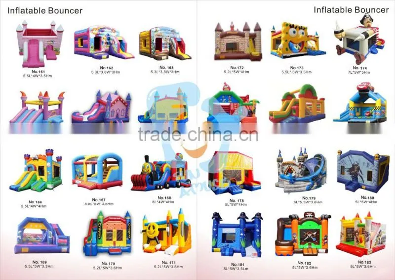 inflatable bouncer slide 0.55mm pvc tarpaulin inflatable bouncer combo