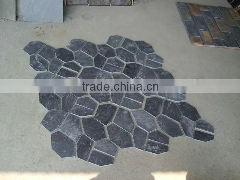 Rusty yellow slate flagstone