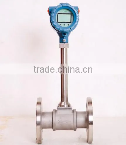 Steam swirl flow meter with T and P compensation