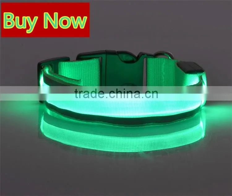 Lighted up LED Collar Striped Mesh Nylon Collar