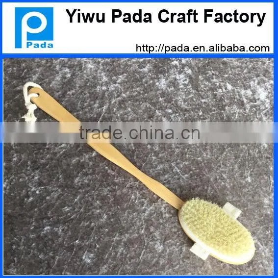 wood dry sisal body brush with 100% natural