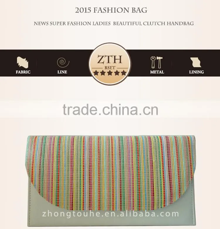 2015 wholesale color women's PU/straw Messenger bag