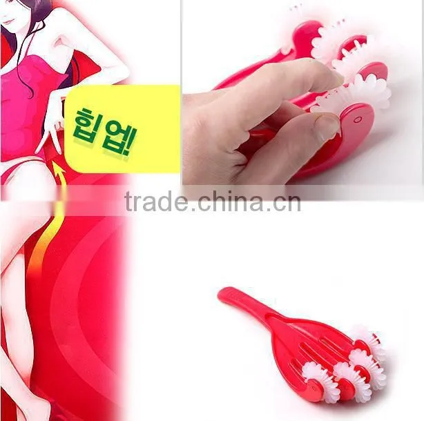 Handheld Plastic 4 Rollers Body Buttocks Massager Slimming Tool