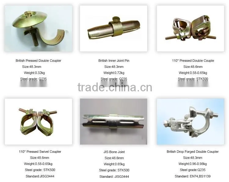 JIS 48.6mm pressed galvanized fixed double scaffolding coupler
