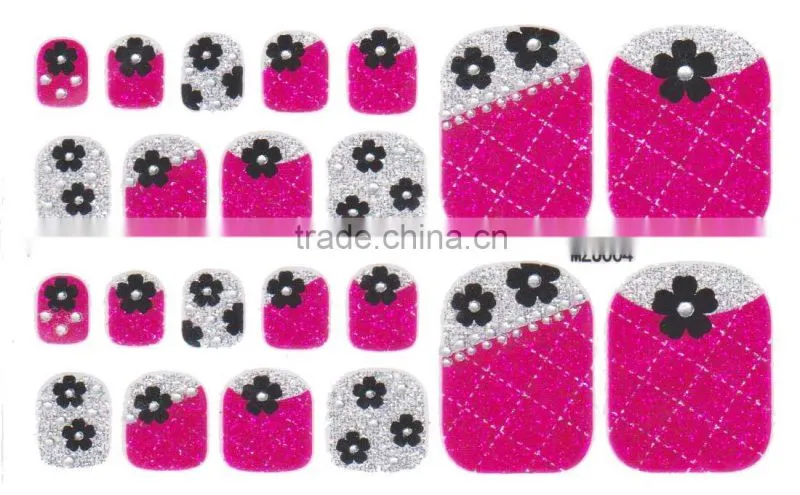 22pcs nail polish sticker toe nail art sticker