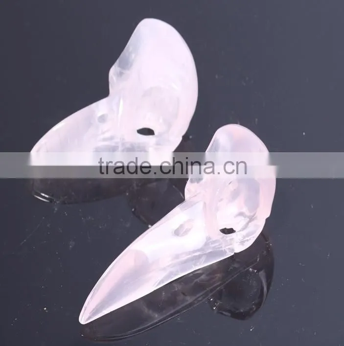 laser engraving/rose quartz crystal aniaml shape