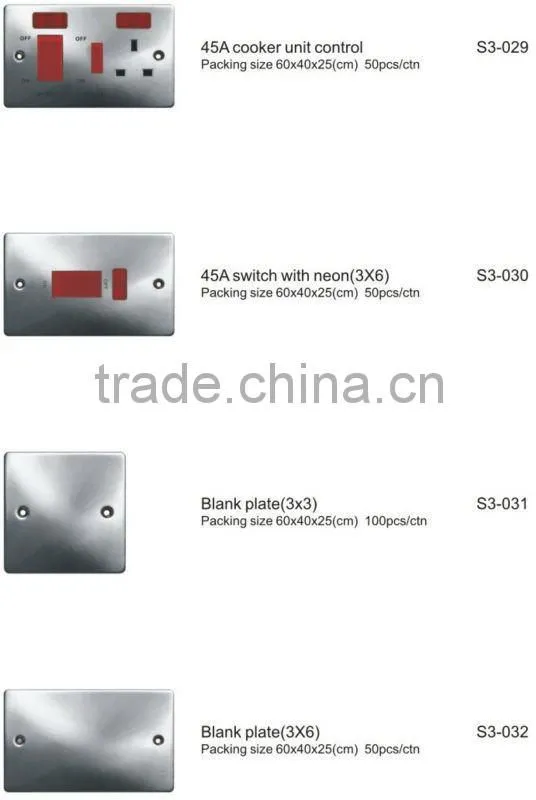 45A and 13A cooker unit control switch