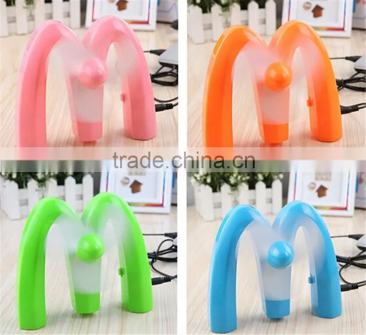 Portable M-Shaped USB Rechargeable Battery Mini Fan For Desktop