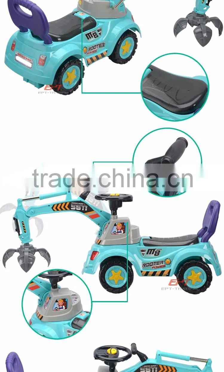 Children plastic manual ride on car for sale