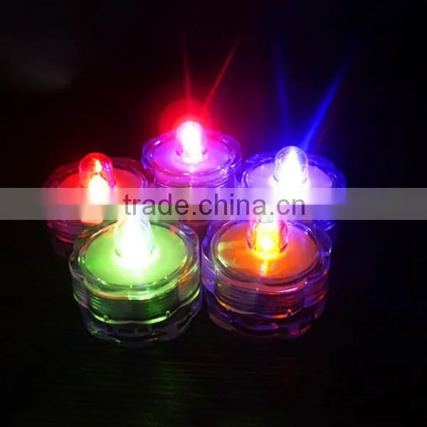 12Pcs Colorful Plum Blossom Shape Mini Submersible Waterproof Tea Lights Decorative Candle