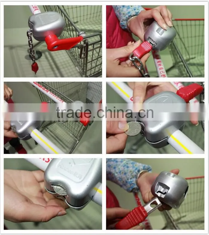 2016 New Design Plastic Trolley Coin Lock Square Coin Lock