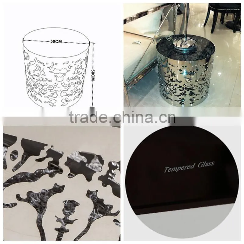 China cheap living room slick high gloss black side table