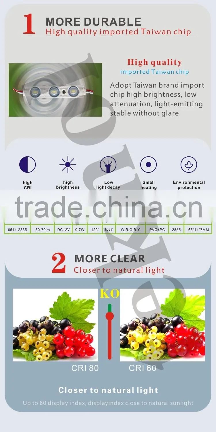 smd 3 led module 2835 ip67 waterproof led module12v injection mold technology plastic led injection module for channel letter
