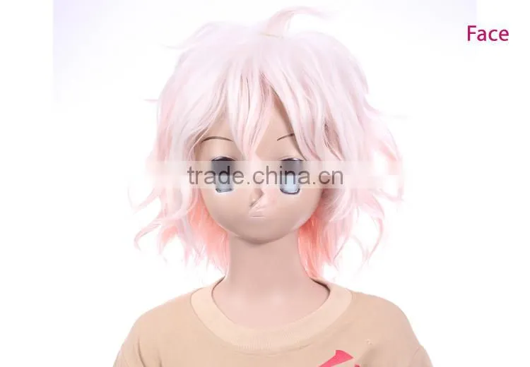 New design high heat-resistant pink/blue/green/yellow synthetic japanese hot cosplay wig
