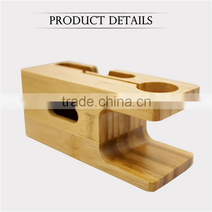 Natural Wood Stand Base popular portable charger wooden stand for IPhone for Apple Watch Stand
