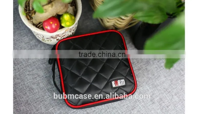 Fashion Black 32 Capacity 230D Space Twill PVC Fabric DVD Case CD Holder personalized cd case dvd cases